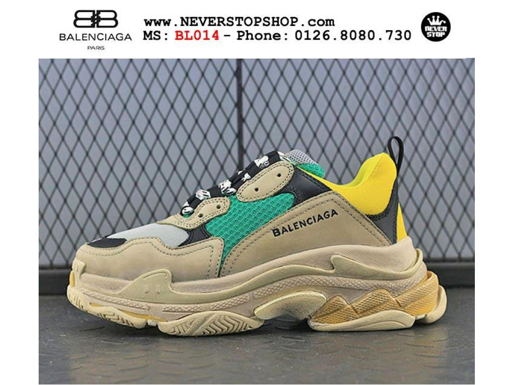 Giay BALENCIAGA SPEED TRAINER GREEN YELLOW nam n chu n